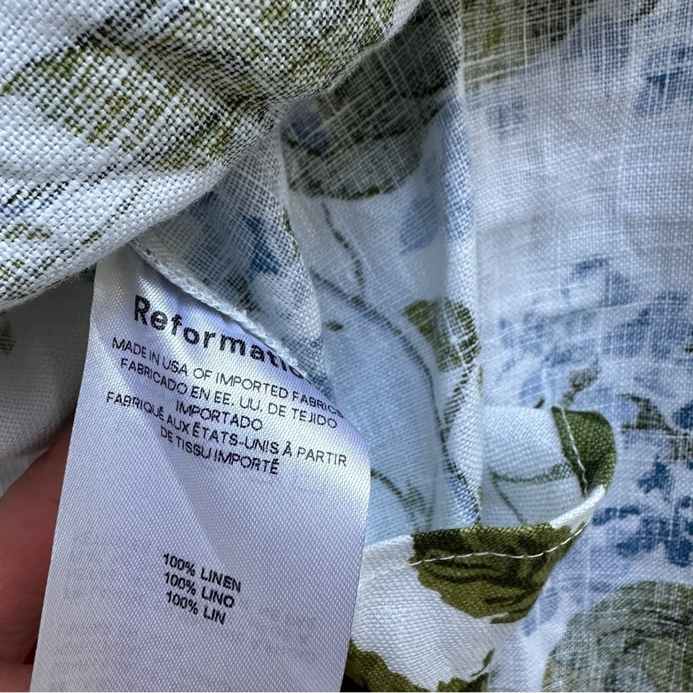 Reformation Tagliatelle Riviera Linen Floral Dress - Picture 4 of 12